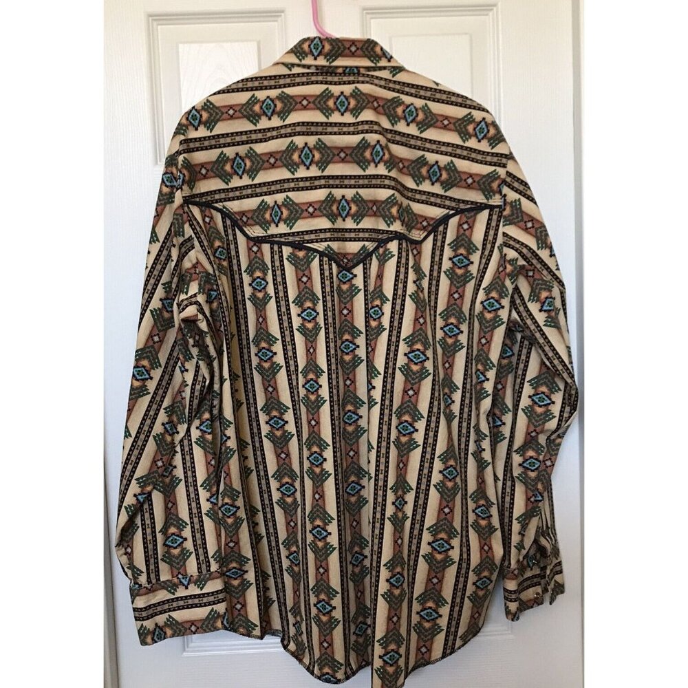 Southwestern Brushpopper Snap Shirt XL Aztec Western Cowboy Rodeo Cotton - Picture 7 of 7